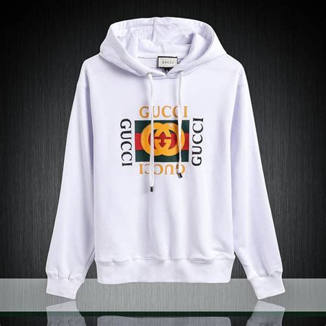 gucci hoodie first copy|white gucci logo hoodie men.